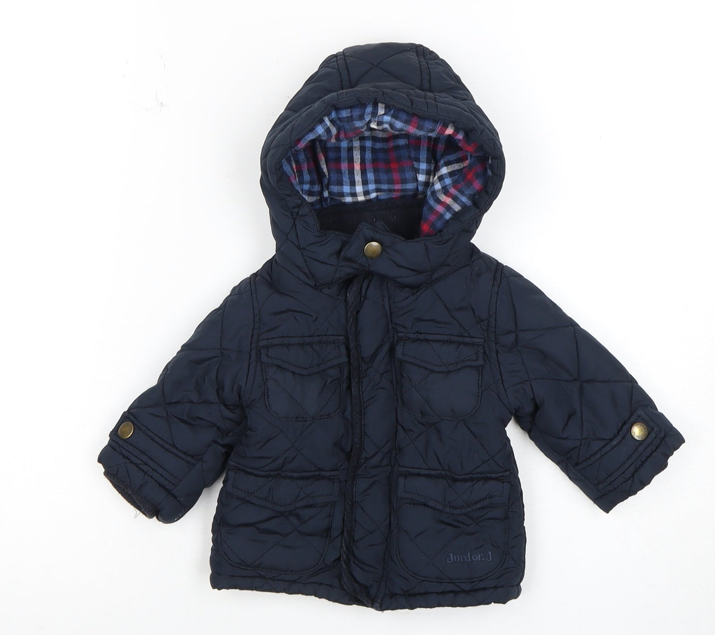 Junior J Boys Navy Quilted Puffer Jacket 3-6 Months