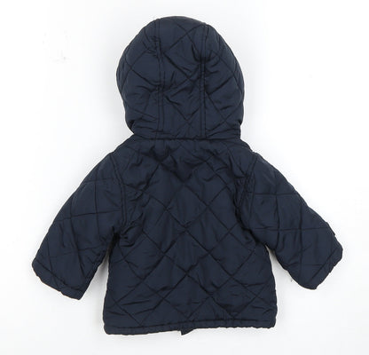 Junior J Boys Navy Quilted Puffer Jacket 3-6 Months