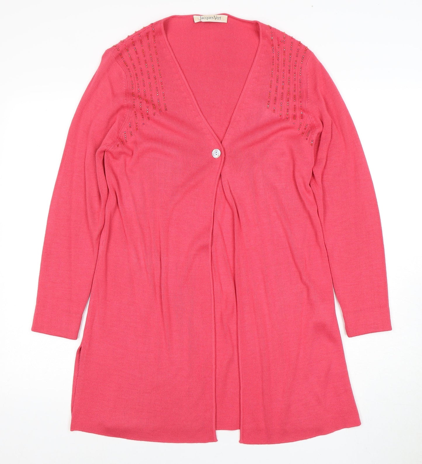 Womens UK Size S Jacques Vert Pink Cardigan Jumper