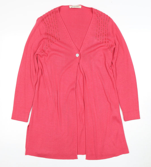 Womens UK Size S Jacques Vert Pink Cardigan Jumper