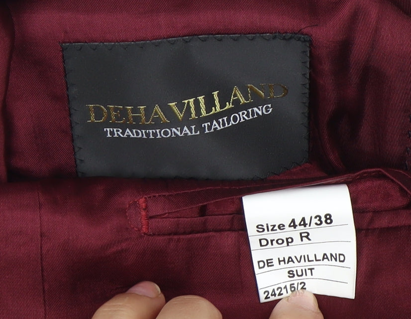Mens UK Size 44 Dehavilland Regular Black Suit Jacket