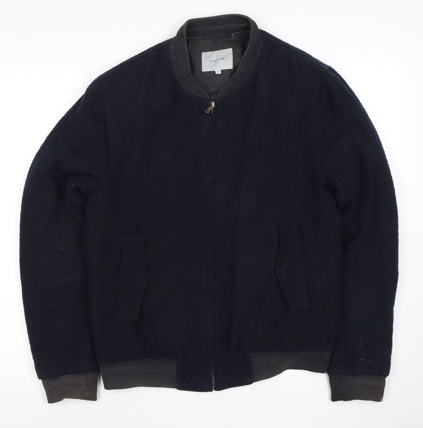 Mens UK Size S Jigsaw Black Bomber Jacket