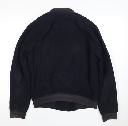 Mens UK Size S Jigsaw Black Bomber Jacket