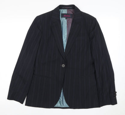Ted Baker Women's Black Pinstripe Suit Jacket Size 10