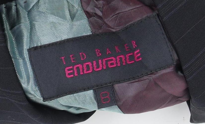 Ted Baker Women's Black Pinstripe Suit Jacket Size 10