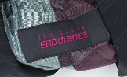 Ted Baker Women's Black Pinstripe Suit Jacket Size 10