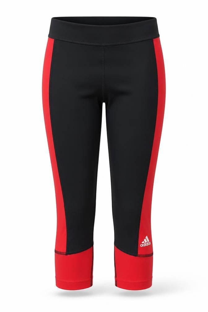 Womens UK Size XS adidas Slim Fit Cropped Black Leggings
