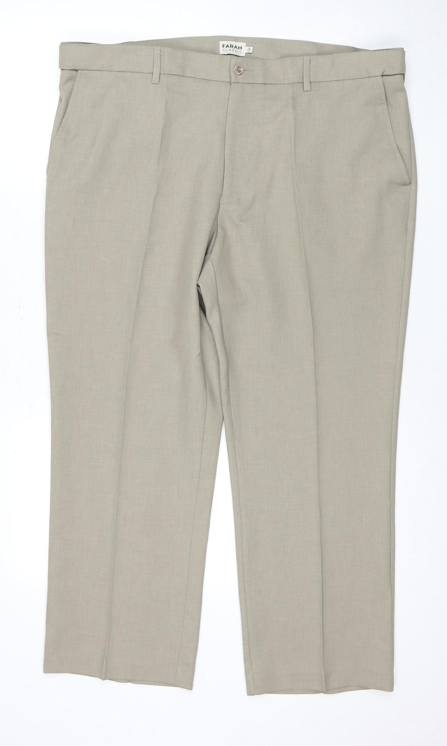 Farah Men's Beige Classic Trousers Size 40
