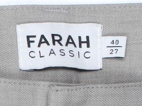 Farah Men's Beige Classic Trousers Size 40