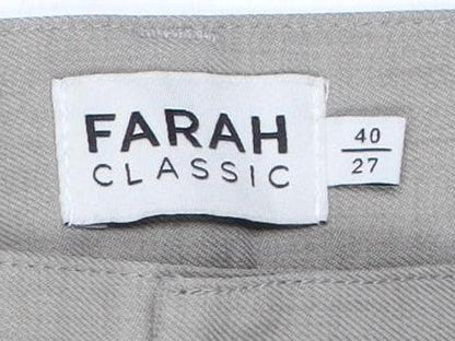 Farah Men's Beige Classic Trousers Size 40