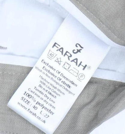 Farah Men's Beige Classic Trousers Size 40