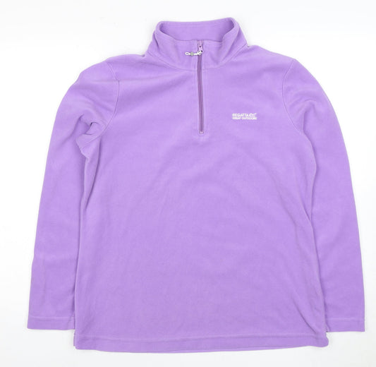 Regatta Women's Purple Fleece 1/4 Zip Sweatshirt Size 14