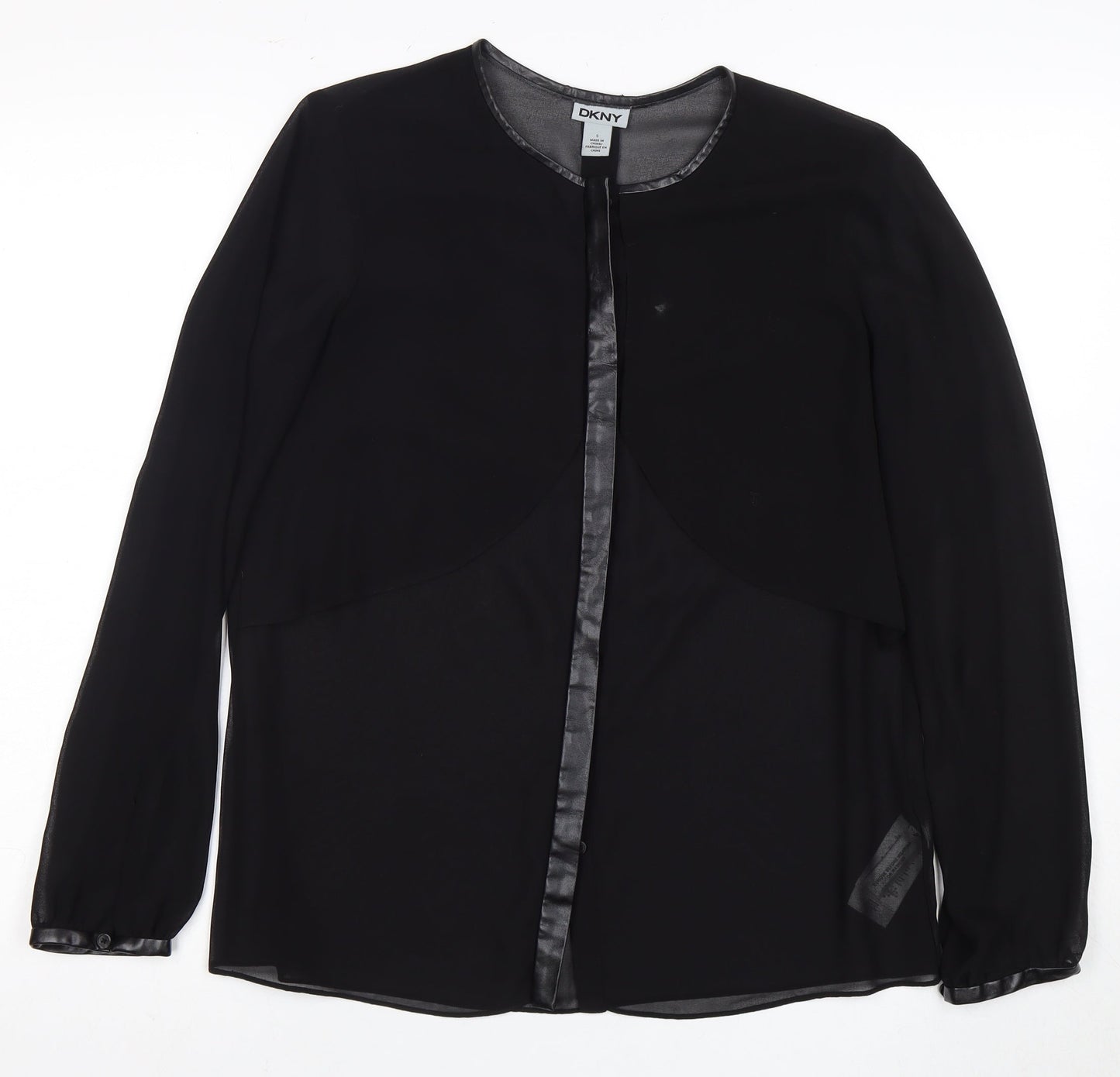 Womens UK Size S DKNY Black Basic Blouse