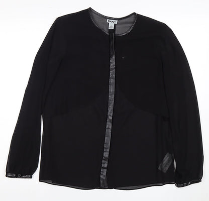 Womens UK Size S DKNY Black Basic Blouse