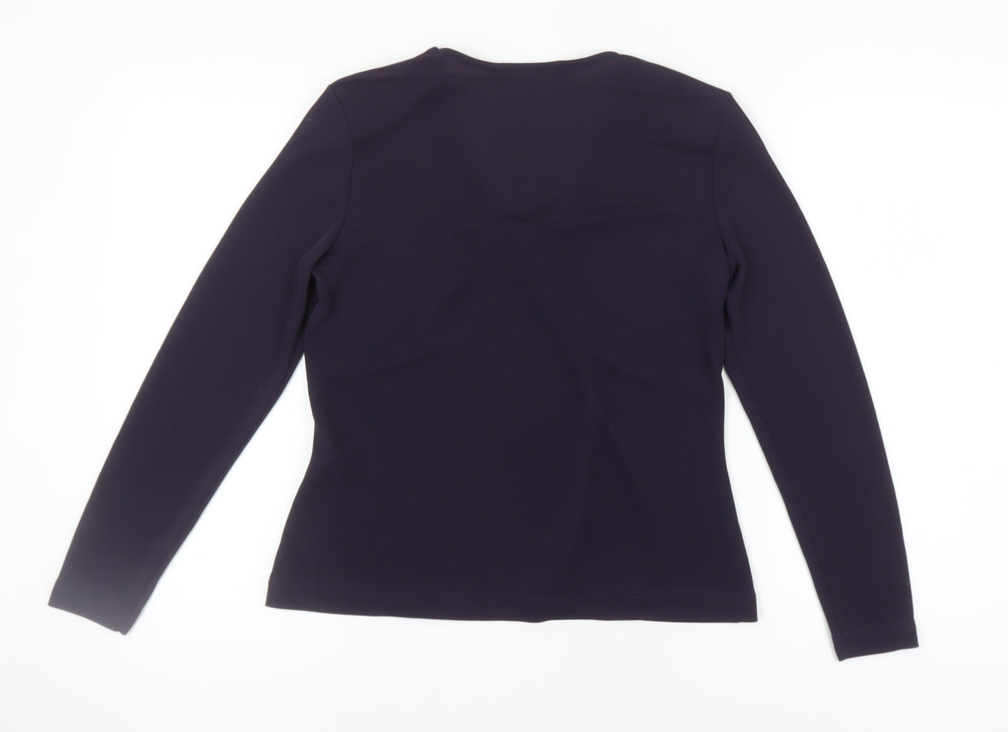 Bianca Women's Black Long Sleeve V-Neck Top Size 12
