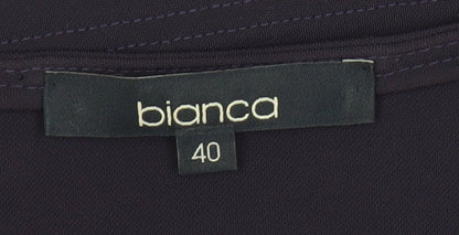 Bianca Women's Black Long Sleeve V-Neck Top Size 12