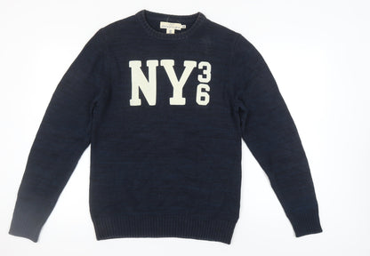 H&M Men's Blue Pullover Jumper M - Casual Style