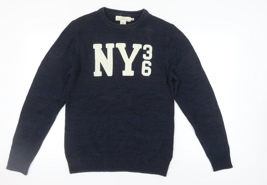 H&M Men's Blue Pullover Jumper M - Casual Style