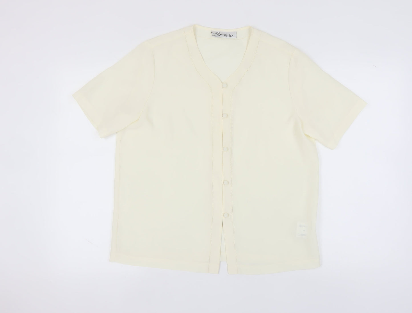 Womens UK Size 14 Berkertex Ivory Basic Button-Up