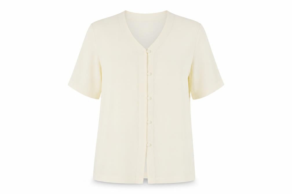 Womens UK Size 14 Berkertex Ivory Basic Button-Up
