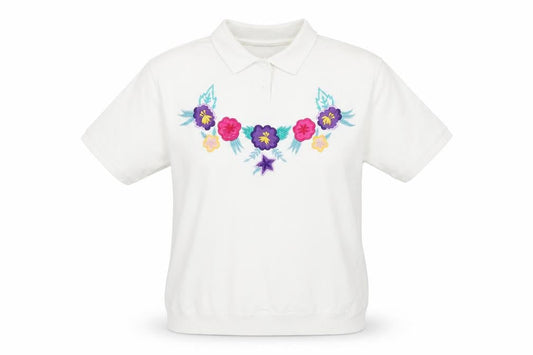 Kate Collins Women's White Polo - Size L - Petites