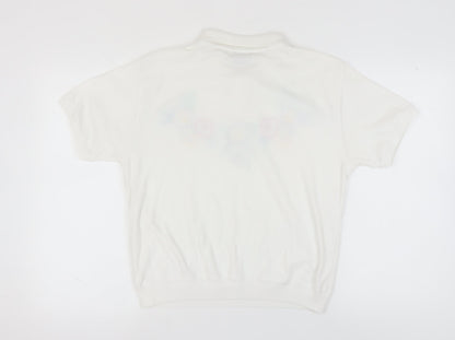 Kate Collins Women's White Polo - Size L - Petites