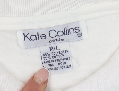 Kate Collins Women's White Polo - Size L - Petites