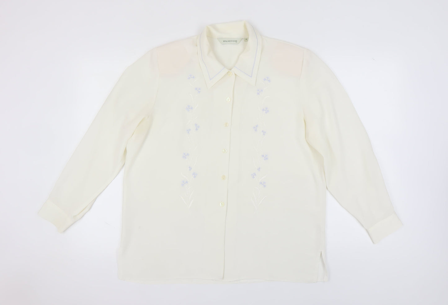 Womens UK Size 16 Holmewood Ivory Basic Button-Up