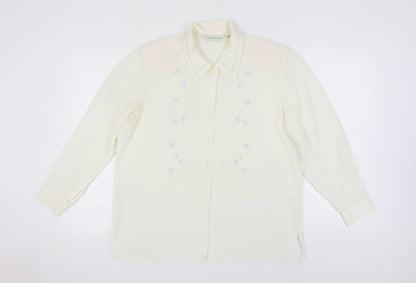 Womens UK Size 16 Holmewood Ivory Basic Button-Up