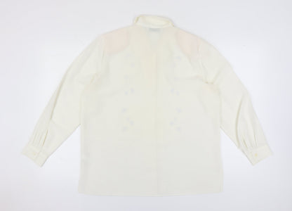 Womens UK Size 16 Holmewood Ivory Basic Button-Up