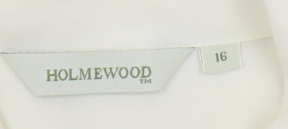 Womens UK Size 16 Holmewood Ivory Basic Button-Up