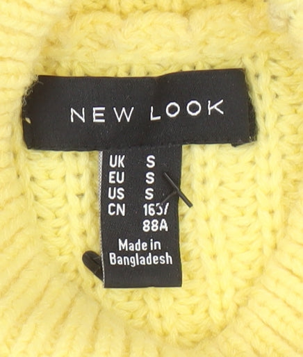Womens UK Size S New Look Yellow Pullover Jumper