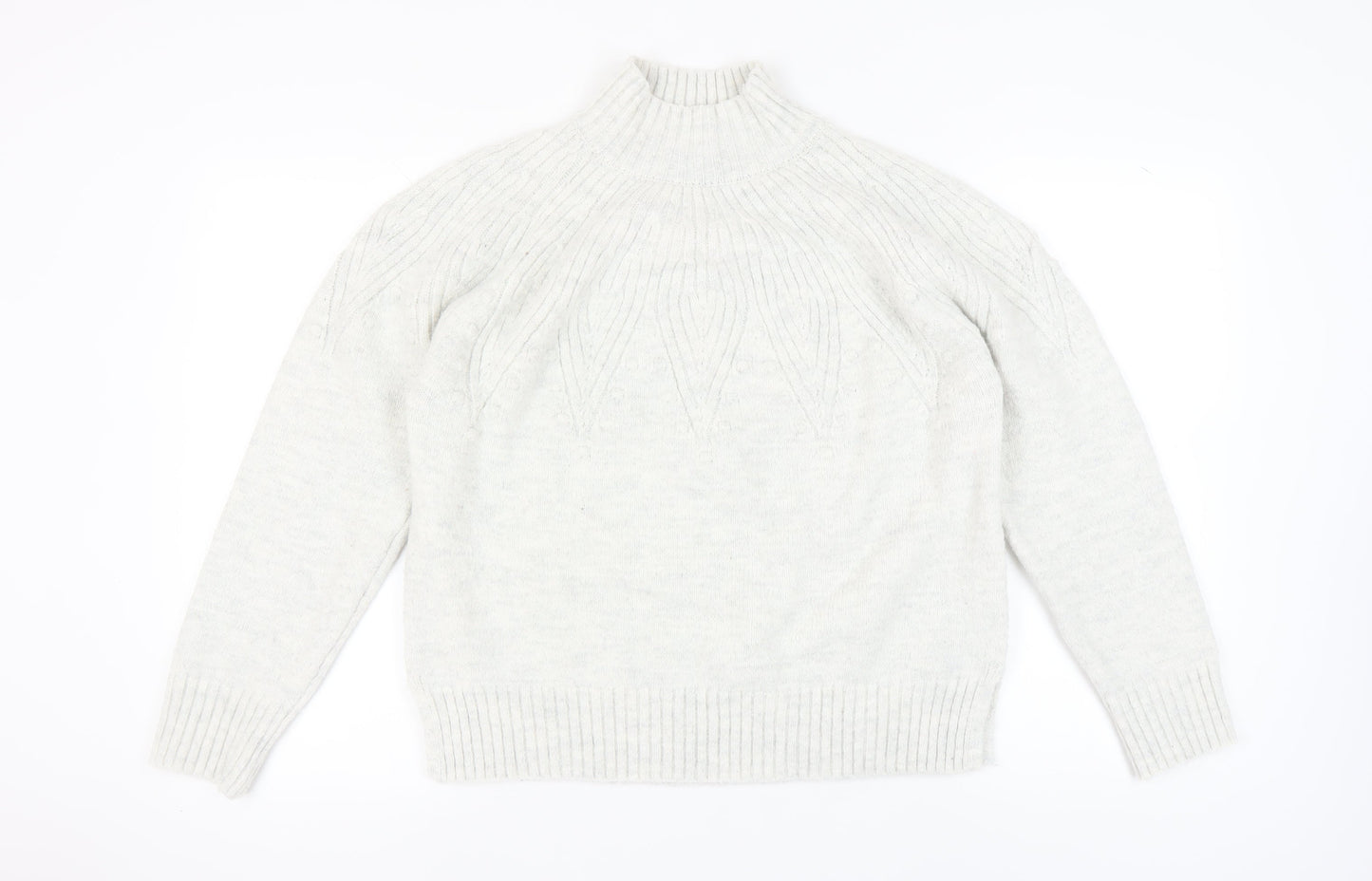 Womens UK Size L Marks and Spencer White Pullover Jumper