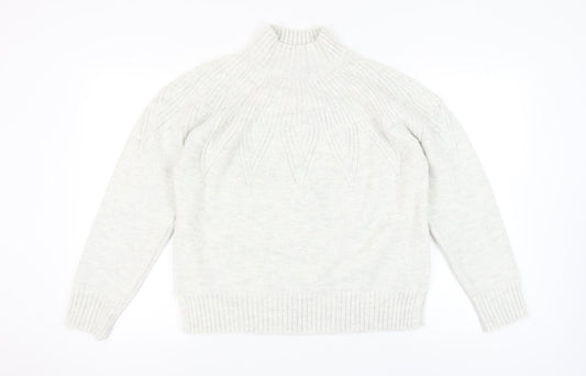 Womens UK Size L Marks and Spencer White Pullover Jumper