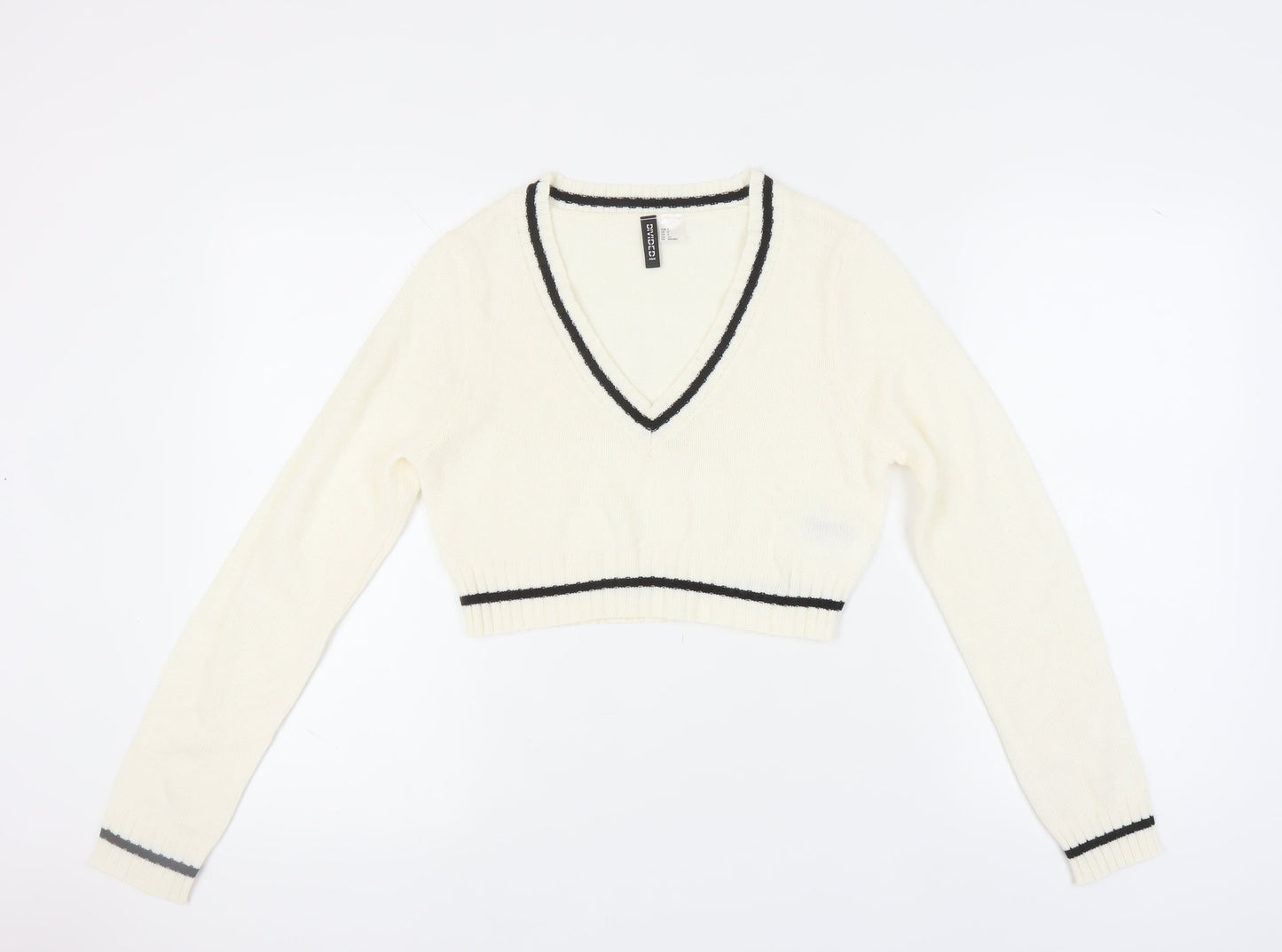 Womens UK Size 12 H&M White Pullover Jumper