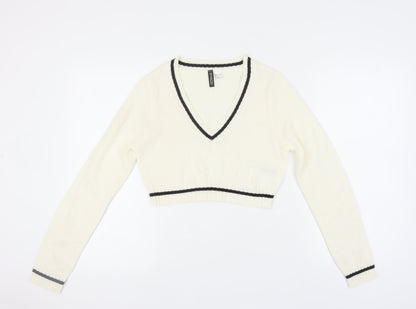 Womens UK Size 12 H&M White Pullover Jumper