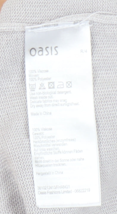 Womens UK Size S Oasis Grey Basic Blouse