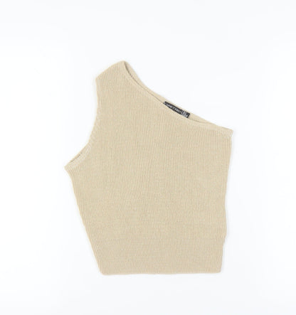 I Saw It First Beige Women’s One Shoulder Tank