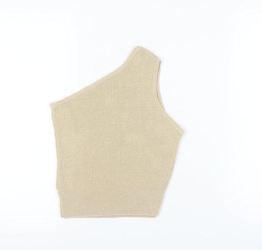I Saw It First Beige Women’s One Shoulder Tank