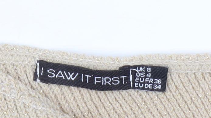 I Saw It First Beige Women’s One Shoulder Tank