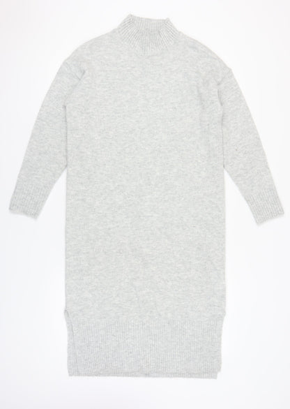 New Look Women's Grey Jumper Dress S High Neck