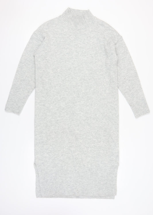 New Look Women's Grey Jumper Dress S High Neck