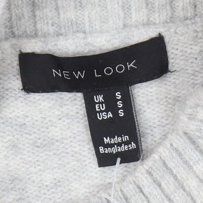 New Look Women's Grey Jumper Dress S High Neck