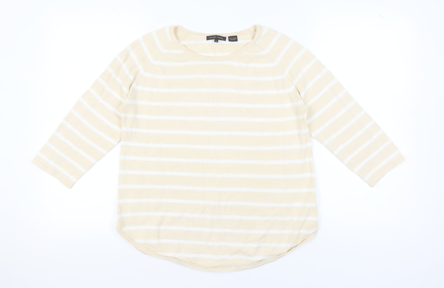 Womens UK Size M Jeanne Pierre Beige Pullover Jumper