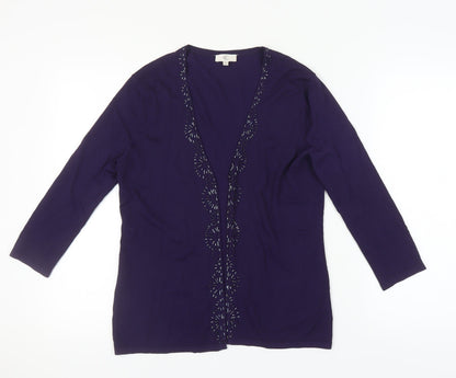 CC Women's Purple Cardigan S with Embroidered Detail