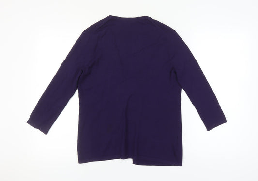 CC Women's Purple Cardigan S with Embroidered Detail