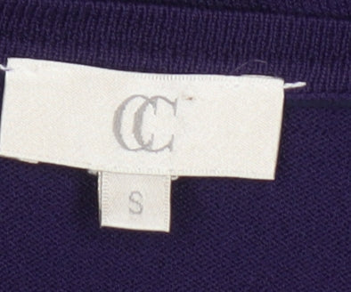 CC Women's Purple Cardigan S with Embroidered Detail