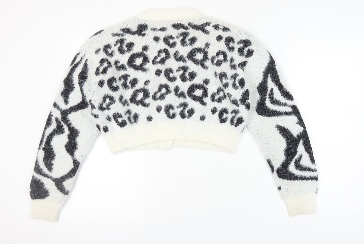 Womens UK Size S PRETTYLITTLETHING White Cardigan Jumper