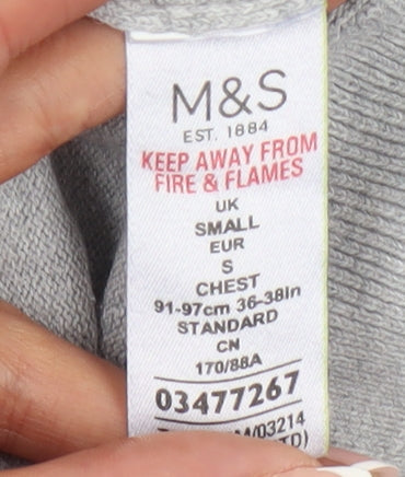Marks and Spencer Men's Grey Pullover Jumper, Size S