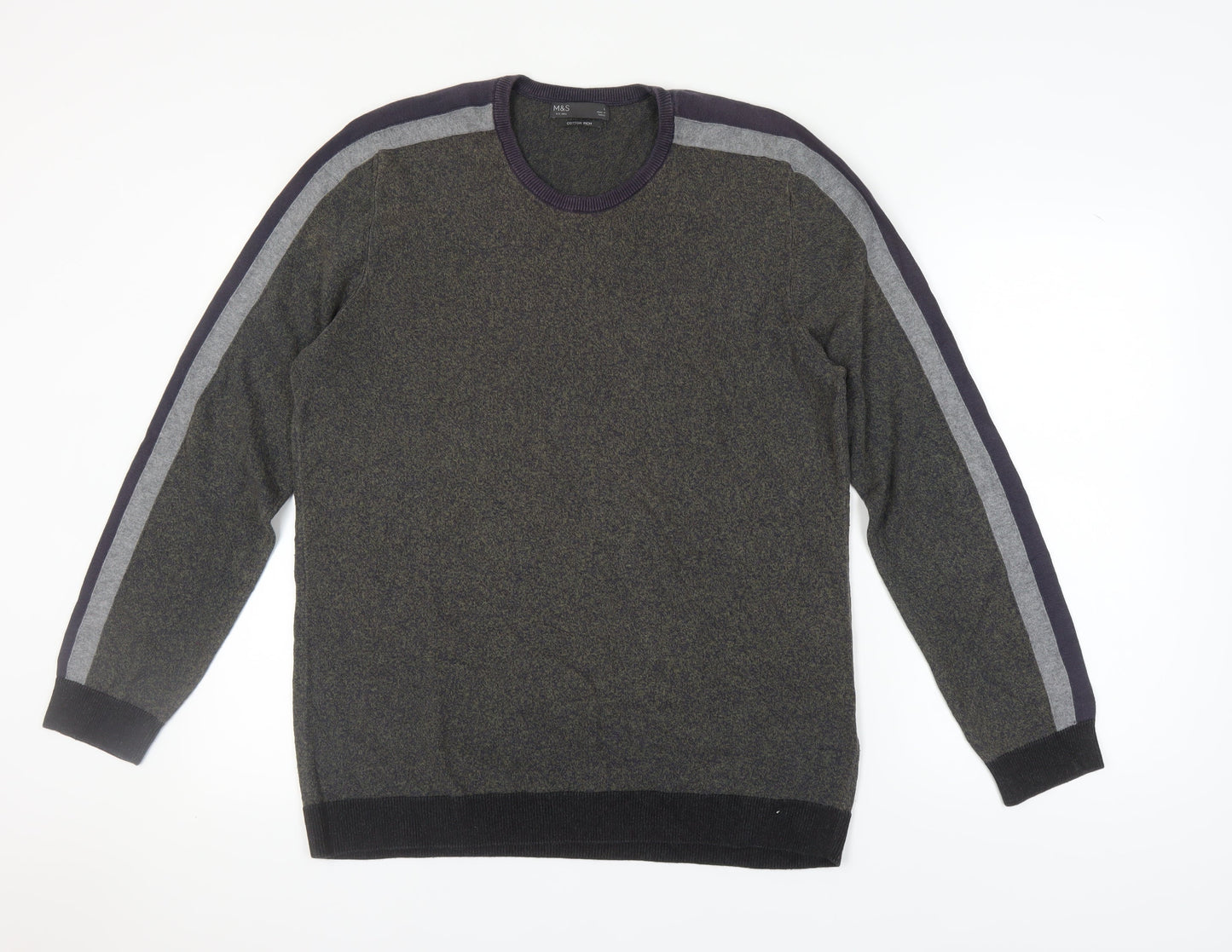 Marks and Spencer Men's Green Pullover Jumper, Size L